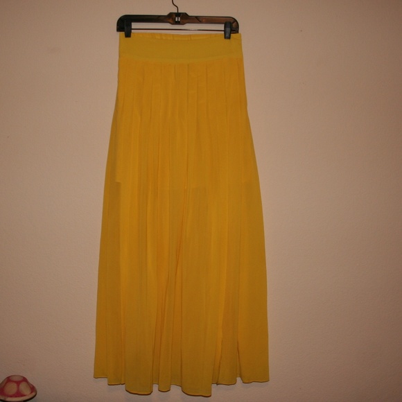 Anthropologie Dresses & Skirts - Yellow Maeve double slit Bias maxi Skirt